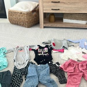 Girls 6 month lot! Onesies, long sleeve tops, overalls, pants! Gymboree, & more